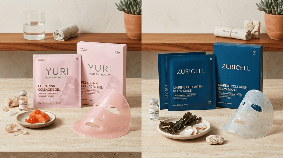 Zuricell marine collagen glow mask vs YURI Korean Beauty: Which Is Better?