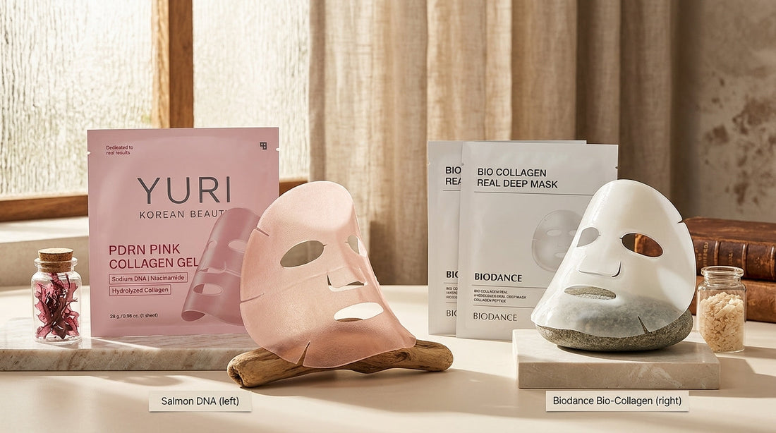 Biodance Bio Collagen Real Deep Mask vs YURI Salmon PDRN Mask for Glass Skin