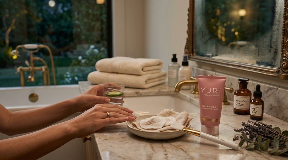 Yuri Collagen Night Wrapping Mask before and after Results for Glowing Skin