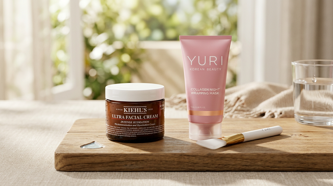 Kiehl's Ultra Facial Cream Intense Hydration vs Korean Night Wrapping Masks