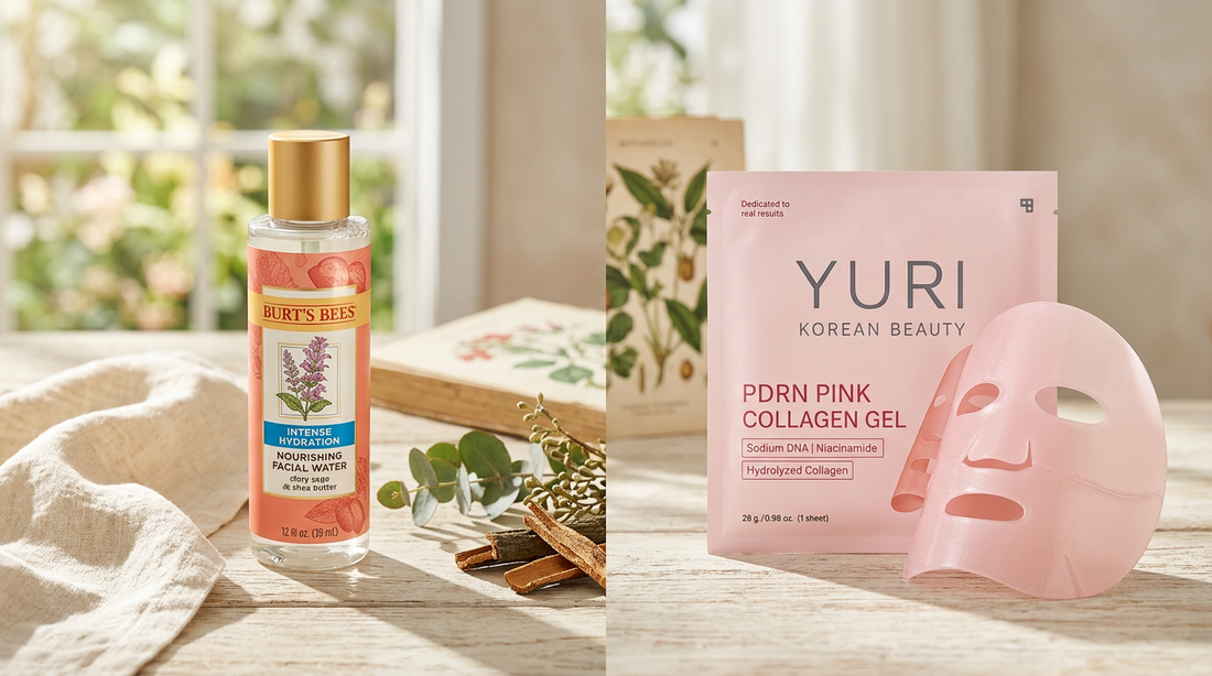 Burt's Bees Intense Hydration Nourishing Facial Water vs PDRN Collagen Repair Speed