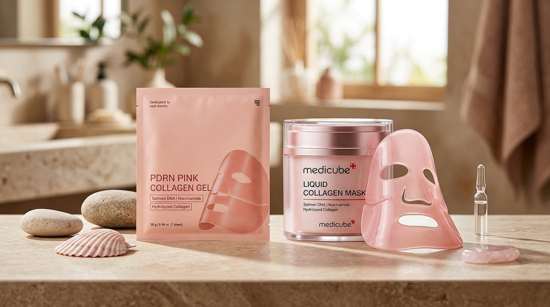 Salmon PDRN Collagen Mask vs Medicube Liquid Collagen Mask Comparison