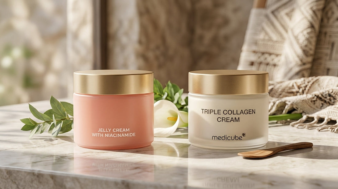 Medicube Triple Collagen Cream vs YURI Jelly Cream for Firm Skin