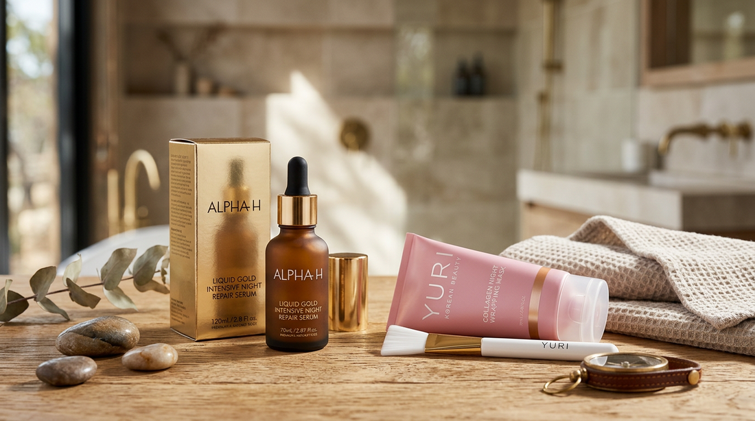 Alpha H Liquid Gold Intensive Night Repair Serum vs Korean Collagen Masks