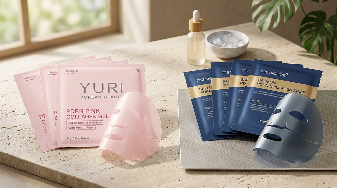 Medicube Salmon DNA Mask vs YURI Salmon PDRN Collagen Mask Review
