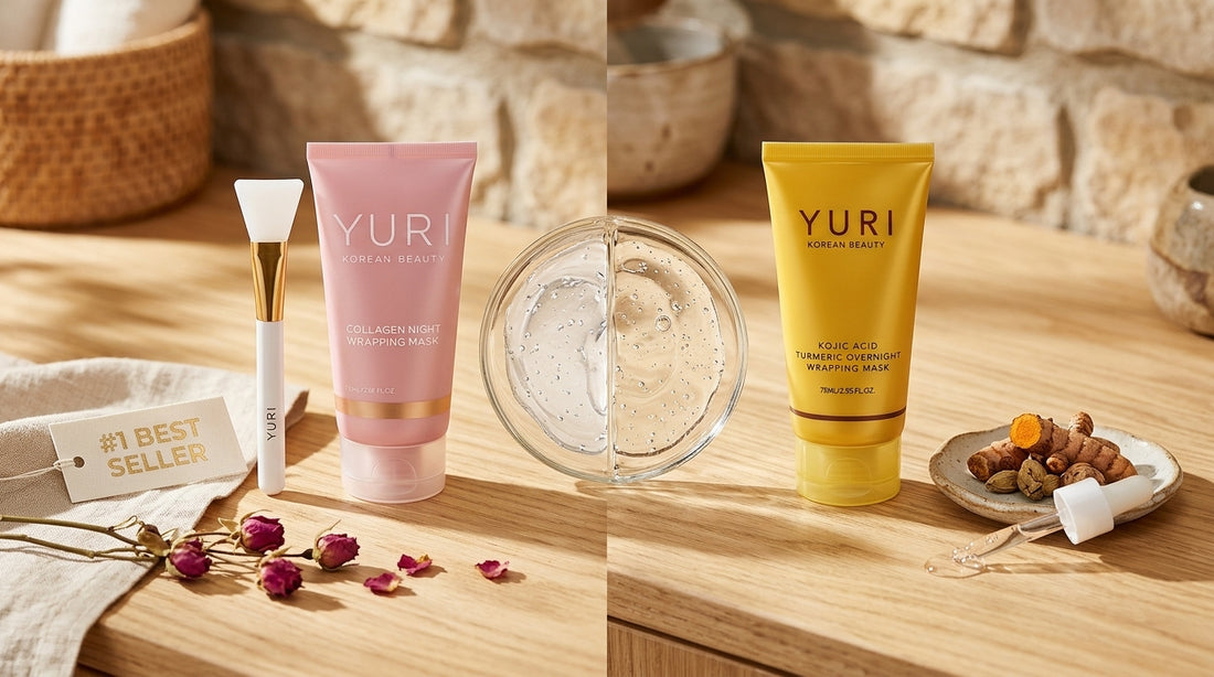 Collagen Night Wrapping Mask vs Kojic Acid Tumeric Night Wrapping Mask